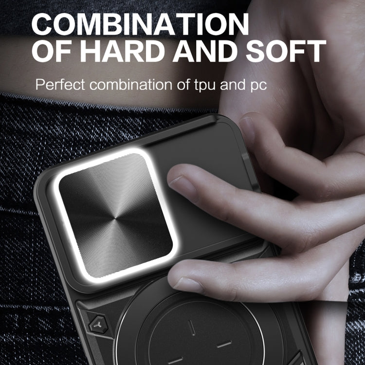 CD Texture Sliding Camshield Magnetic Holder Phone Case