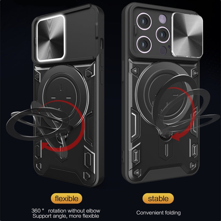 CD Texture Sliding Camshield Magnetic Holder Phone Case