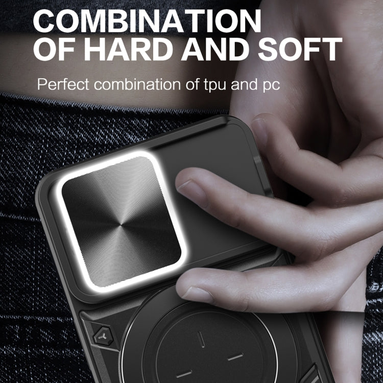 CD Texture Sliding Camshield Magnetic Holder Phone Case