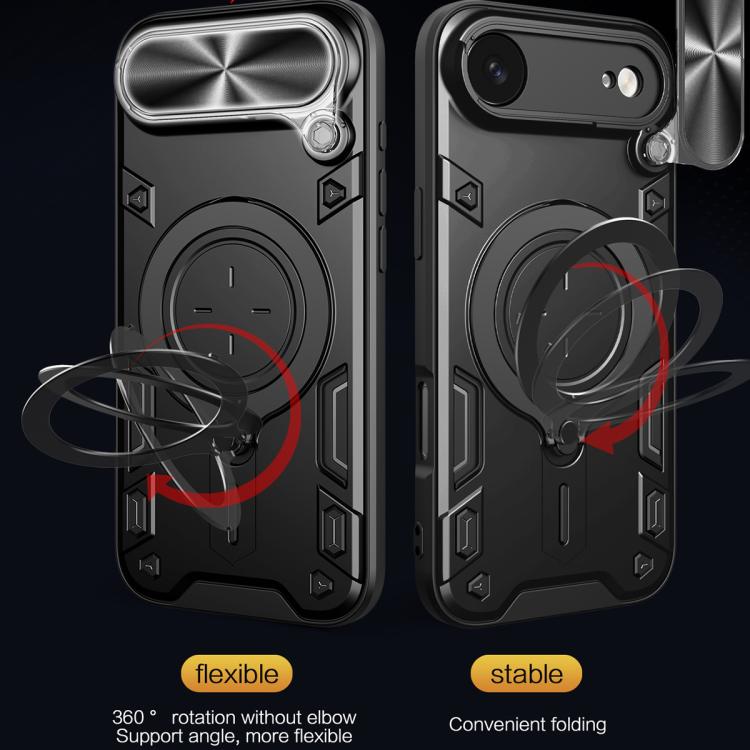 CD Texture Sliding Camshield Magnetic Holder Phone Case
