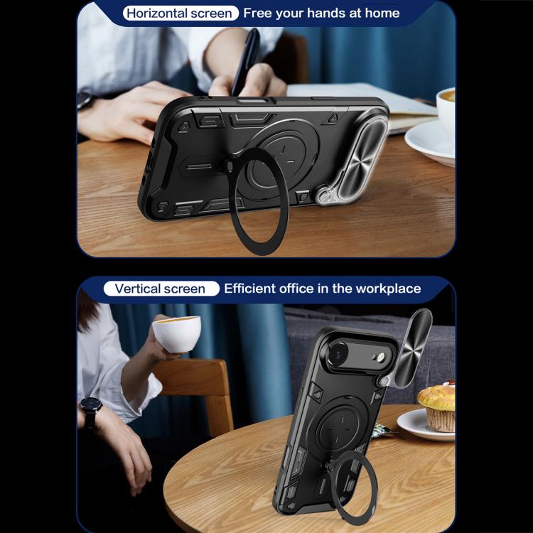 CD Texture Sliding Camshield Magnetic Holder Phone Case