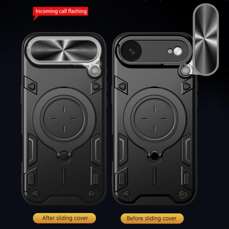 CD Texture Sliding Camshield Magnetic Holder Phone Case