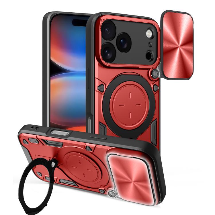 CD Texture Sliding Camshield Magnetic Holder Phone Case