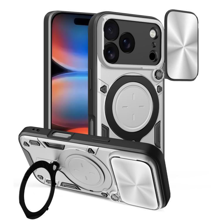 CD Texture Sliding Camshield Magnetic Holder Phone Case