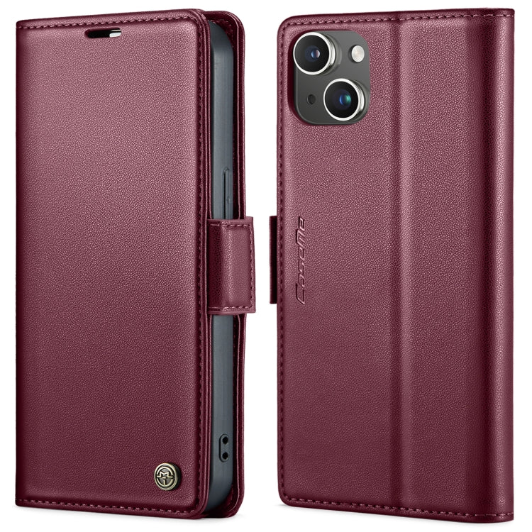 CaseMe 023 Butterfly Buckle Litchi Texture RFID Anti-theft Leather Phone Case, For iPhone 14 Pro, For iPhone 15 Plus, For iPhone 15, For iPhone 14 Pro Max