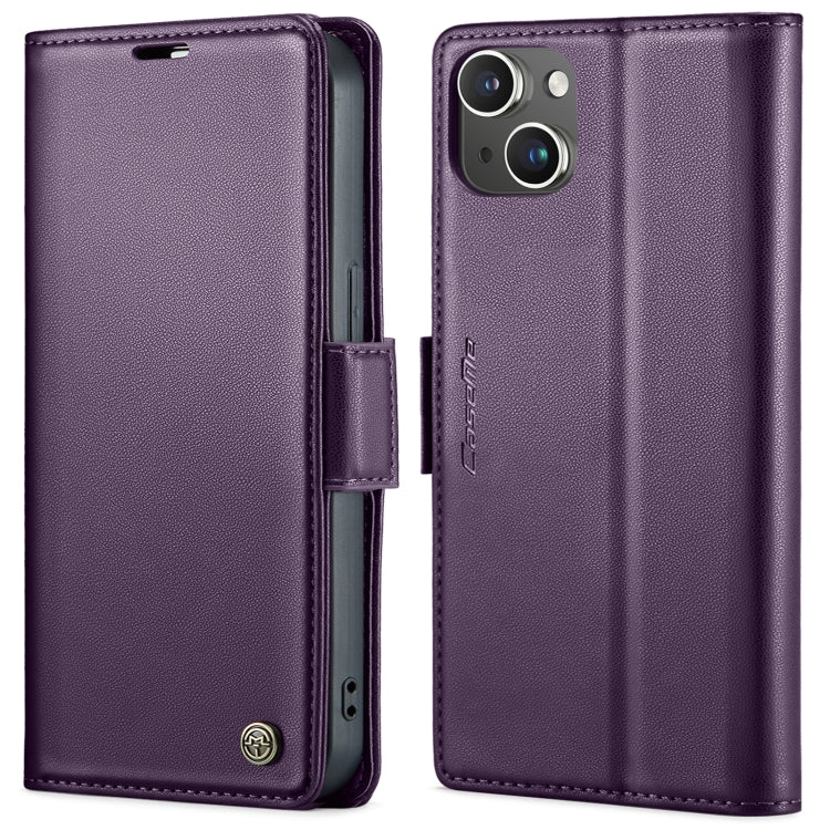 CaseMe 023 Butterfly Buckle Litchi Texture RFID Anti-theft Leather Phone Case, For iPhone 14 Pro, For iPhone 15 Plus, For iPhone 15, For iPhone 14 Pro Max