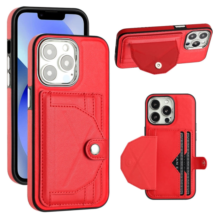 Shockproof Leather Phone Case with Card Holder, For iPhone 15 Pro Max, For iPhone 14, For iPhone 14 Plus, For iPhone 15 Pro