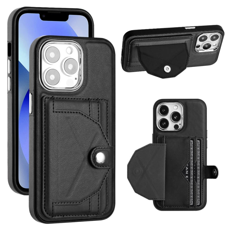 Shockproof Leather Phone Case with Card Holder, For iPhone 15 Pro Max, For iPhone 14, For iPhone 14 Plus, For iPhone 15 Pro