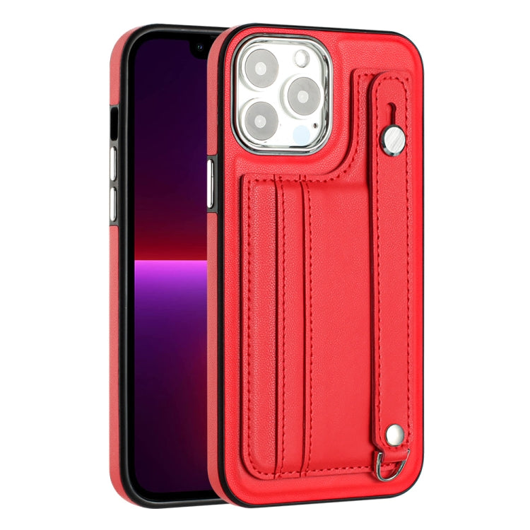 Shockproof Leather Phone Case with Wrist Strap, For iPhone 15 Plus, For iPhone 14 Pro, For iPhone 14 Pro Max, For iPhone 15