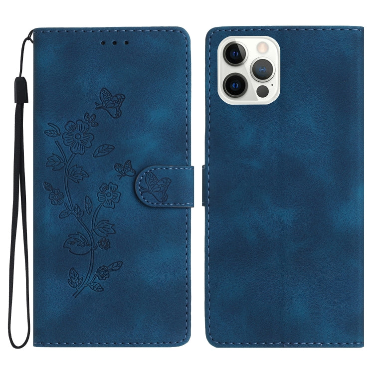 Flower Butterfly Embossing Pattern Leather Phone Case, For iPhone 15, For iPhone 14 Plus, For iPhone 14, For iPhone 14 Pro