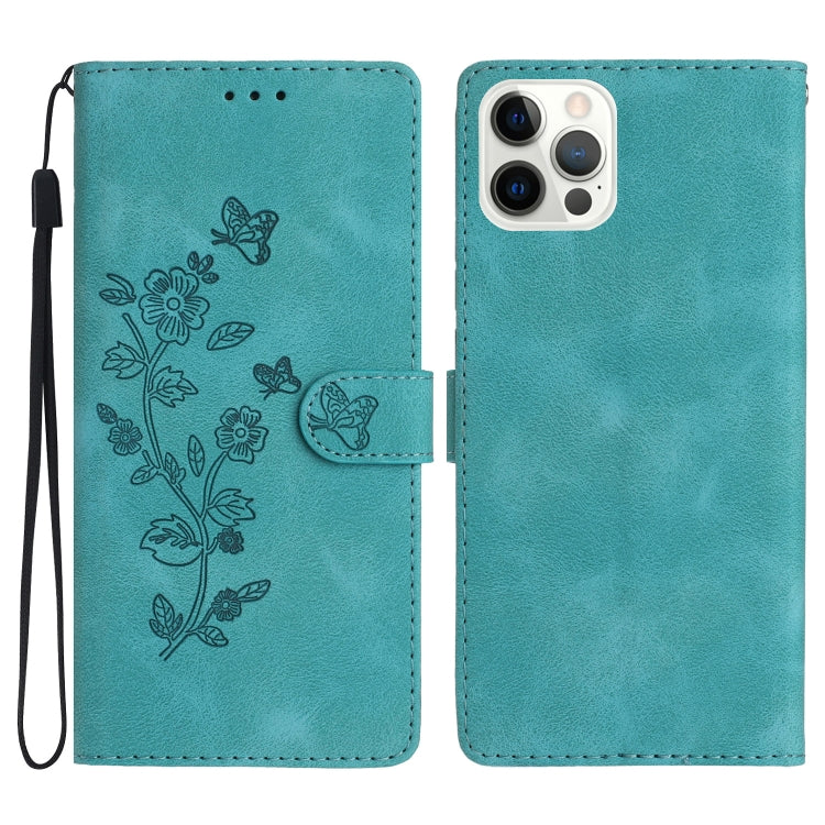 Flower Butterfly Embossing Pattern Leather Phone Case, For iPhone 15, For iPhone 14 Plus, For iPhone 14, For iPhone 14 Pro