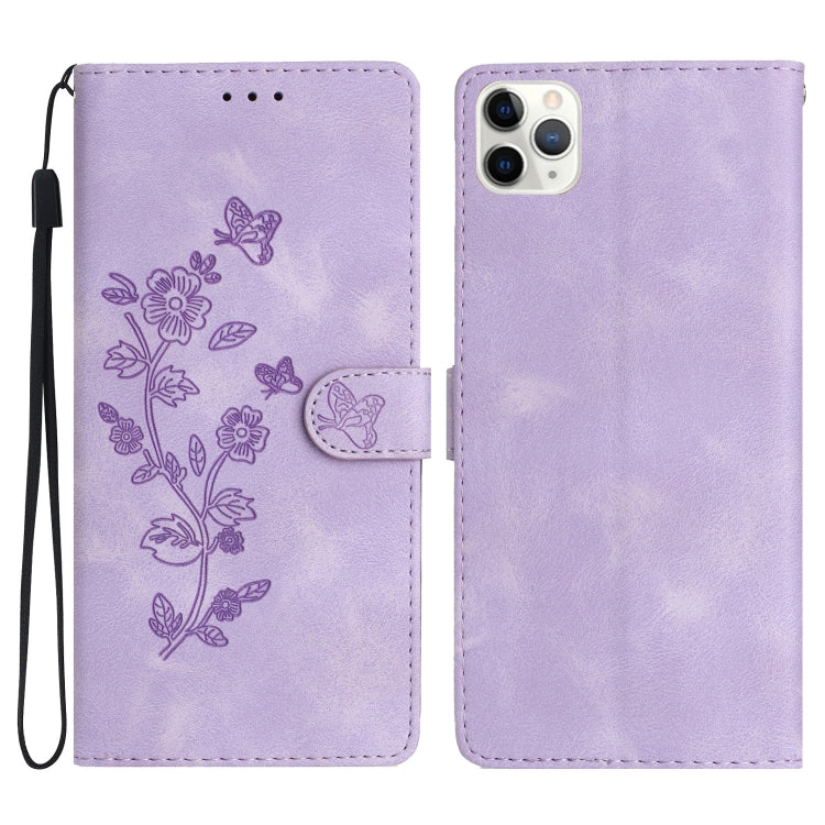 Flower Butterfly Embossing Pattern Leather Phone Case, For iPhone 12 mini, For iPhone 11 Pro Max, For iPhone 11, For iPhone 11 Pro