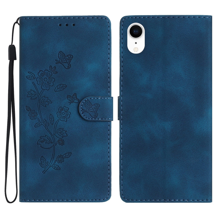 Flower Butterfly Embossing Pattern Leather Phone Case, For iPhone X / XS, For iPhone XR, For iPhone XS Max, For iPhone 8 Plus / 7 Plus / 6 Plus