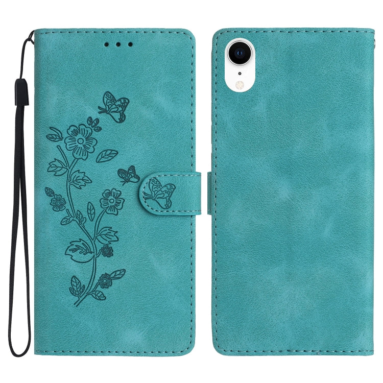 Flower Butterfly Embossing Pattern Leather Phone Case, For iPhone X / XS, For iPhone XR, For iPhone XS Max, For iPhone 8 Plus / 7 Plus / 6 Plus