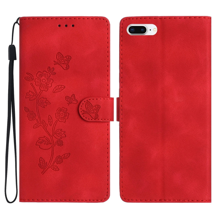 Flower Butterfly Embossing Pattern Leather Phone Case, For iPhone X / XS, For iPhone XR, For iPhone XS Max, For iPhone 8 Plus / 7 Plus / 6 Plus