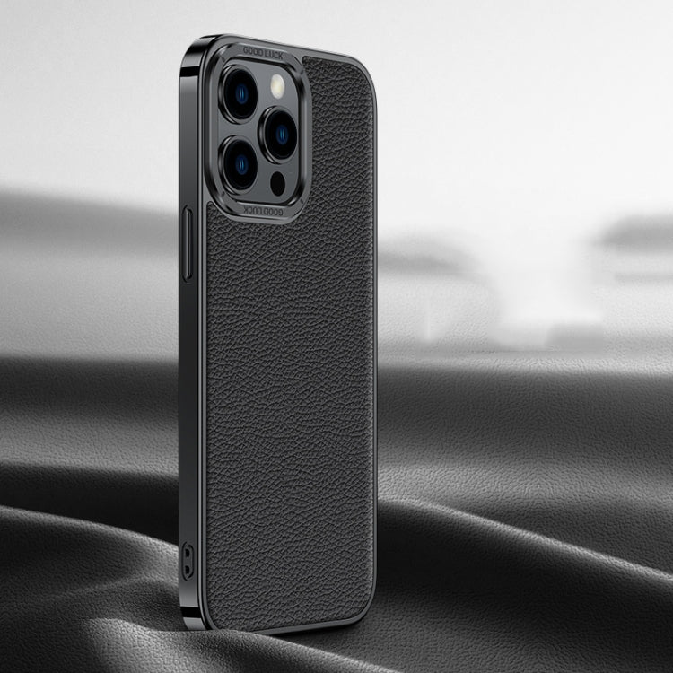 Litchi Texture Genuine Leather Phone Case, For iPhone 14 / 13, For iPhone 14 Pro, For iPhone 14 Pro Max, For iPhone 13 Pro Max, For iPhone 13 Pro, For iPhone 12