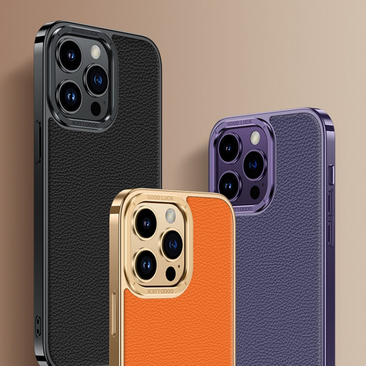 Litchi Texture Genuine Leather Phone Case, For iPhone 14 / 13, For iPhone 14 Pro, For iPhone 14 Pro Max, For iPhone 13 Pro Max, For iPhone 13 Pro, For iPhone 12