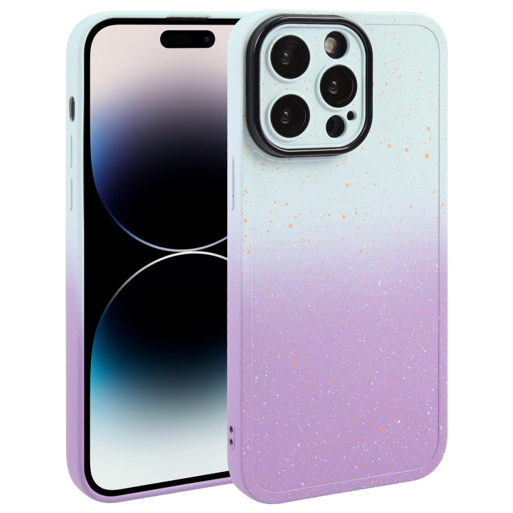 Gradient Starry Silicone Phone Case with Lens Film, For iPhone 15 Plus, For iPhone 14 Pro, For iPhone 14 Pro Max, For iPhone 15