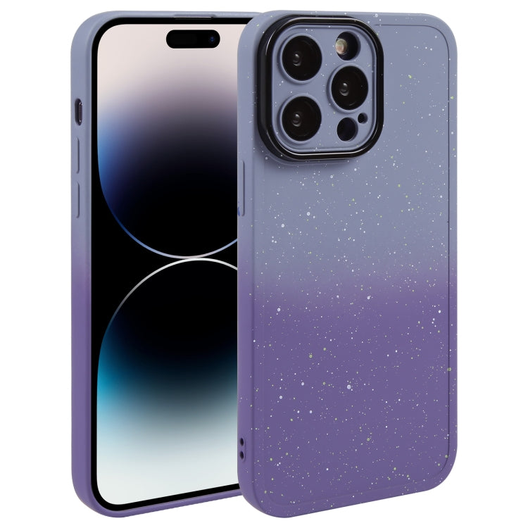 Gradient Starry Silicone Phone Case with Lens Film, For iPhone 15 Plus, For iPhone 14 Pro, For iPhone 14 Pro Max, For iPhone 15
