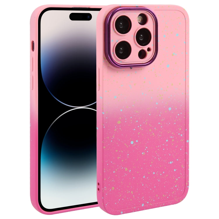 Gradient Starry Silicone Phone Case with Lens Film, For iPhone 15 Plus, For iPhone 14 Pro, For iPhone 14 Pro Max, For iPhone 15