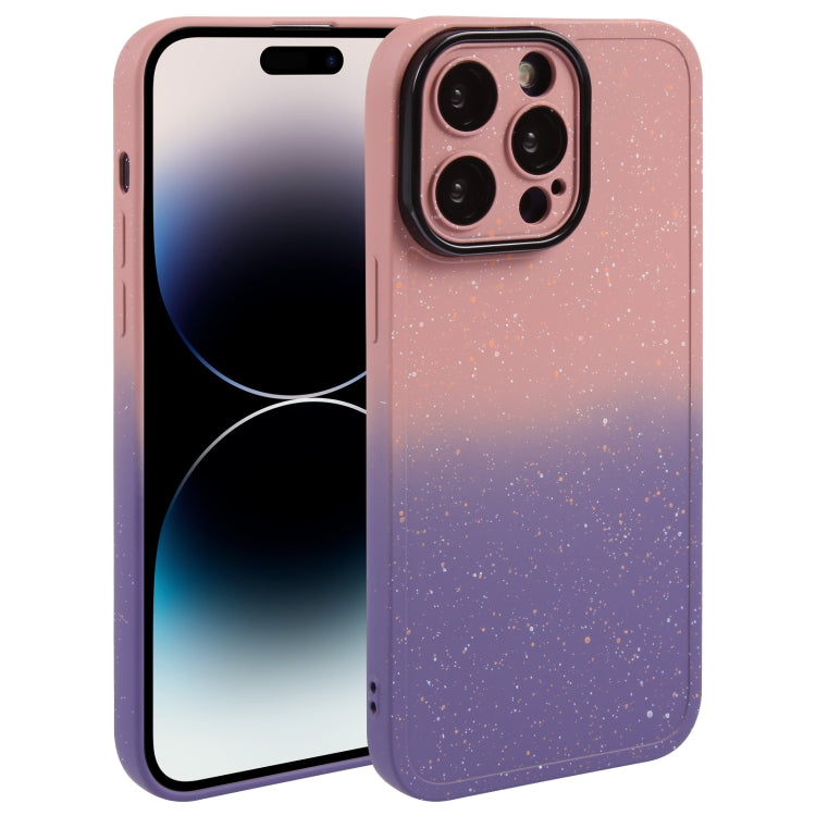 Gradient Starry Silicone Phone Case with Lens Film, For iPhone 15 Plus, For iPhone 14 Pro, For iPhone 14 Pro Max, For iPhone 15
