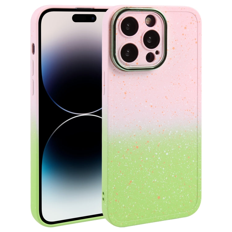 Gradient Starry Silicone Phone Case with Lens Film, For iPhone 15 Plus, For iPhone 14 Pro, For iPhone 14 Pro Max, For iPhone 15