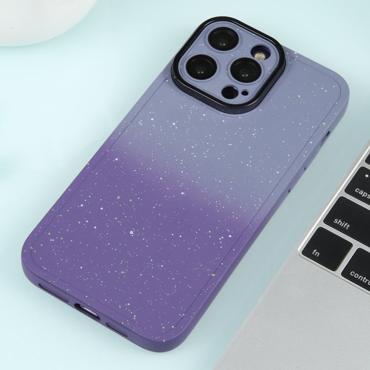 Gradient Starry Silicone Phone Case with Lens Film, For iPhone 15 Plus, For iPhone 14 Pro, For iPhone 14 Pro Max, For iPhone 15