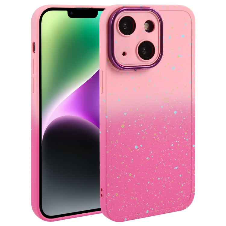 Gradient Starry Silicone Phone Case with Lens Film, For iPhone 15 Plus, For iPhone 14 Pro, For iPhone 14 Pro Max, For iPhone 15