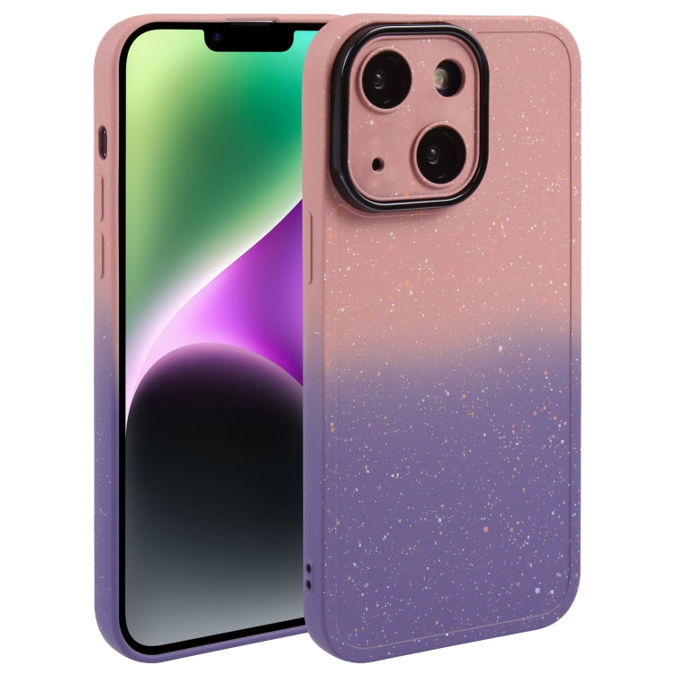 Gradient Starry Silicone Phone Case with Lens Film, For iPhone 15 Plus, For iPhone 14 Pro, For iPhone 14 Pro Max, For iPhone 15