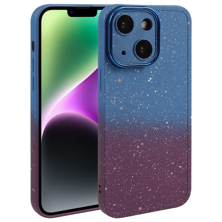 Gradient Starry Silicone Phone Case with Lens Film, For iPhone 15 Plus, For iPhone 14 Pro, For iPhone 14 Pro Max, For iPhone 15