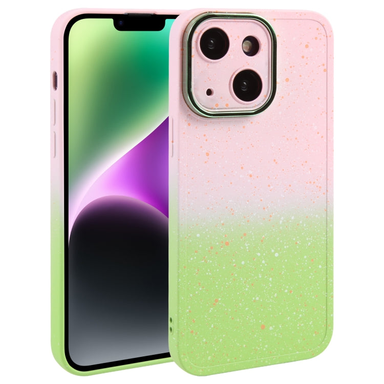 Gradient Starry Silicone Phone Case with Lens Film, For iPhone 15 Plus, For iPhone 14 Pro, For iPhone 14 Pro Max, For iPhone 15