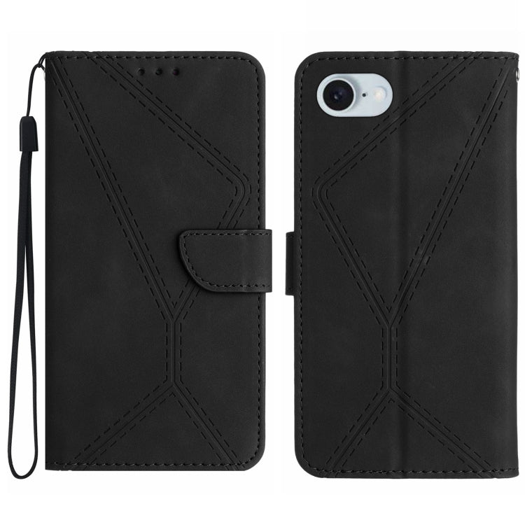 Stitching Embossed Leather Phone Case, For iPhone 16e, For iPhone 16 Pro Max, For iPhone 16 Pro, For iPhone 16 Plus