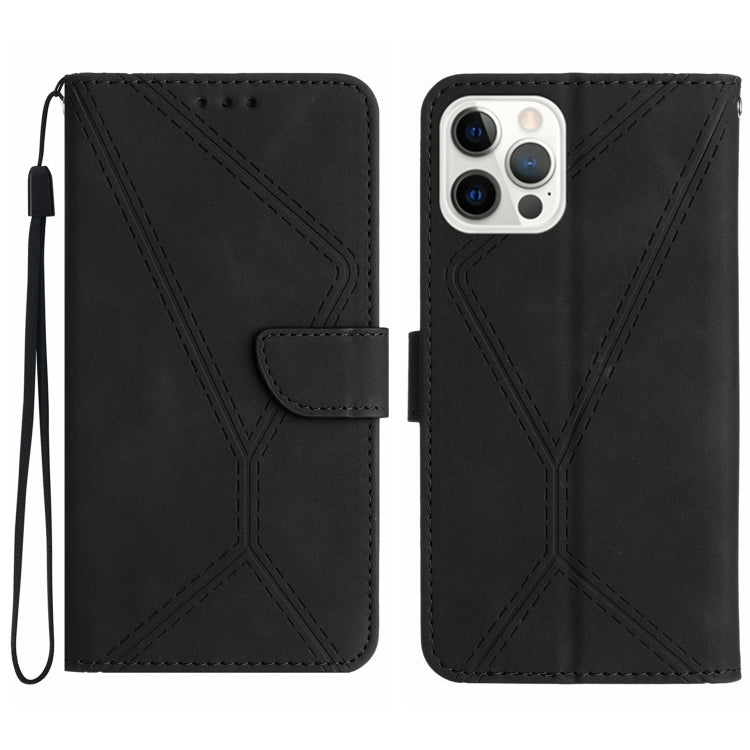 Stitching Embossed Leather Phone Case, For iPhone 16e, For iPhone 16 Pro Max, For iPhone 16 Pro, For iPhone 16 Plus