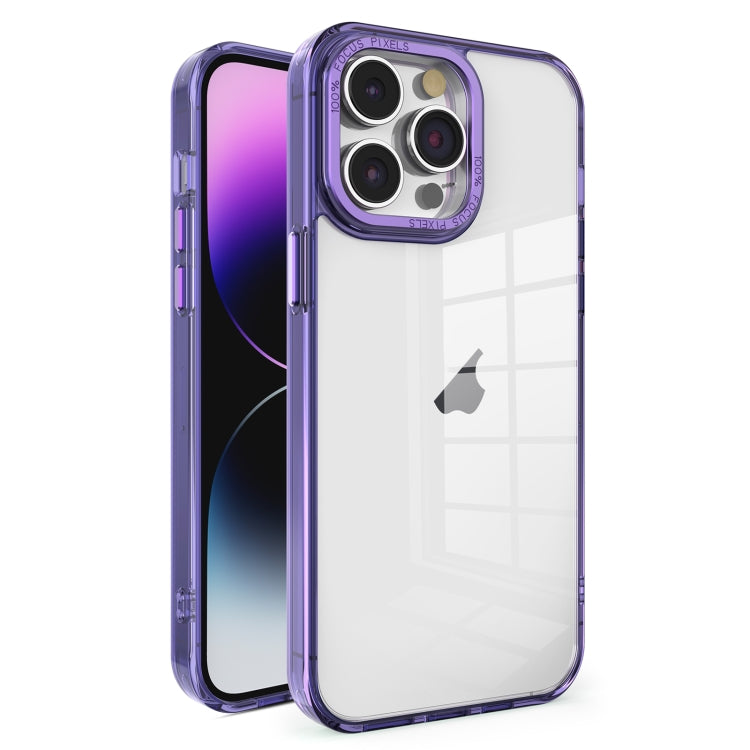 Crystal TPU + PC Electroplated Lens Frame Phone Case, For iPhone 14 Plus, For iPhone 14, For iPhone 14 Pro, For iPhone 14 Pro Max