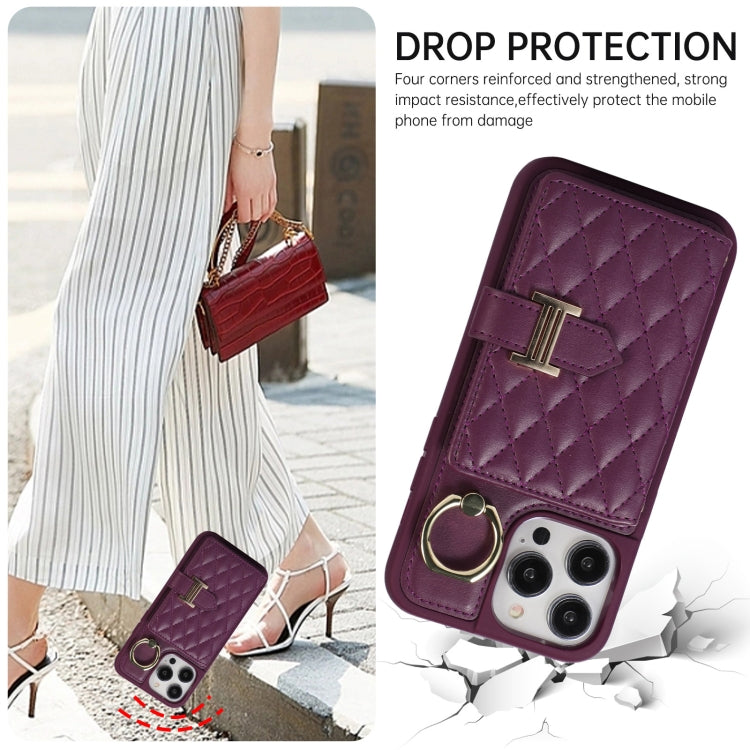 Horizontal Card Bag Ring Holder Phone Case with Dual Lanyard, For iPhone 14 Pro Max, For iPhone 13 Pro Max, For iPhone 13 Pro