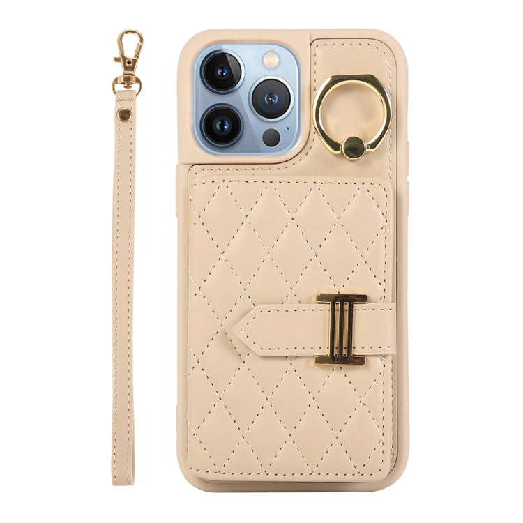 Horizontal Card Bag Ring Holder Phone Case with Dual Lanyard, For iPhone 14 Pro Max, For iPhone 13 Pro Max, For iPhone 13 Pro