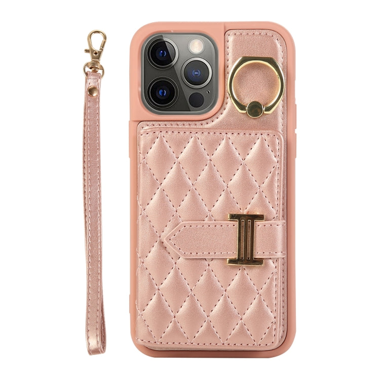 Horizontal Card Bag Ring Holder Phone Case with Dual Lanyard, For iPhone 12 Pro, For iPhone 11 Pro Max, For iPhone 11