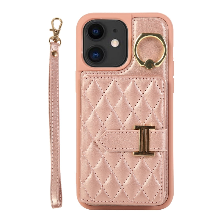 Horizontal Card Bag Ring Holder Phone Case with Dual Lanyard, For iPhone 12 Pro, For iPhone 11 Pro Max, For iPhone 11