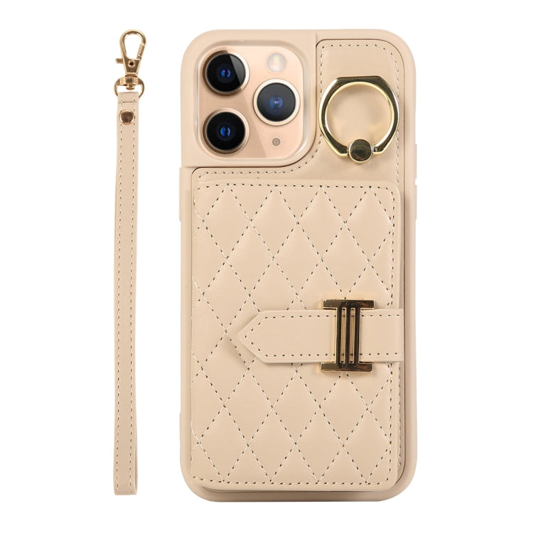 Horizontal Card Bag Ring Holder Phone Case with Dual Lanyard, For iPhone 11 Pro, For iPhone X / XS, For iPhone XR