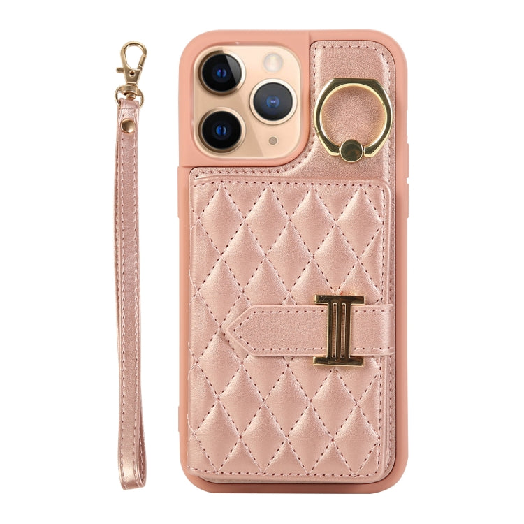 Horizontal Card Bag Ring Holder Phone Case with Dual Lanyard, For iPhone 12 Pro, For iPhone 11 Pro Max, For iPhone 11
