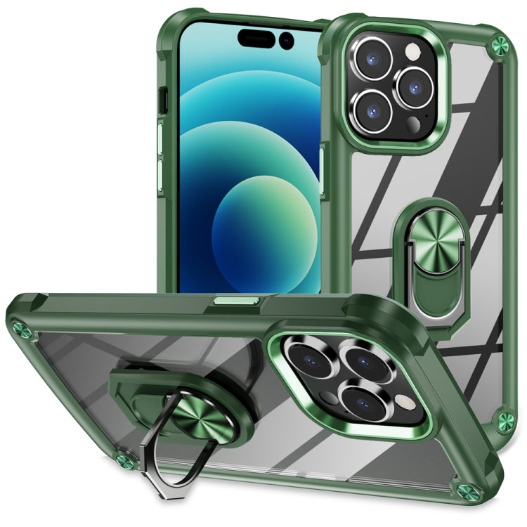 TPU + PC Lens Protection Phone Case with Ring Holder
