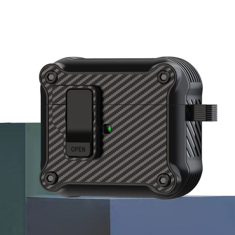Carbon Fiber Magnetic Automatic Switch Earphone Protective Case, For AirPods 4, For AirPods Pro 2, For AirPods 3, For AirPods Pro