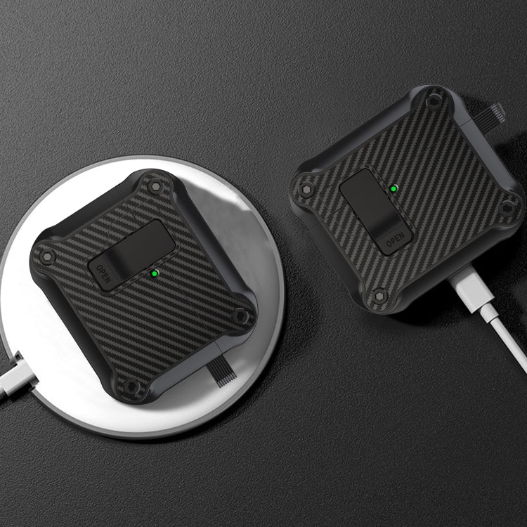 Carbon Fiber Magnetic Automatic Switch Earphone Protective Case, For AirPods 4, For AirPods Pro 2, For AirPods 3, For AirPods Pro