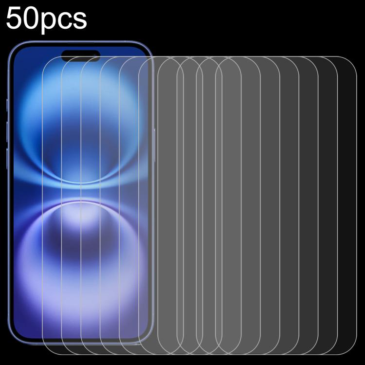 50pcs 0.26mm 9H 2.5D High Aluminum Tempered Glass Film