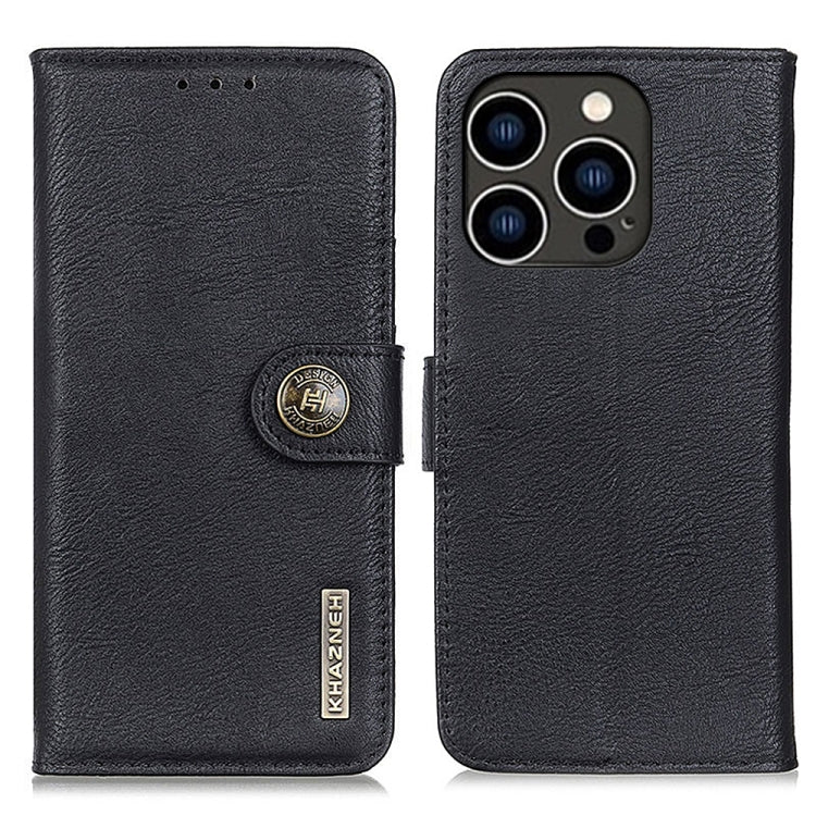 KHAZNEH Cowhide Texture Horizontal Flip Leather Phone Case, For iPhone 16 Pro Max, For iPhone 16 Pro, For iPhone 16 Plus, For iPhone 16, iPhone 16e, For iPhone 15 Pro Max