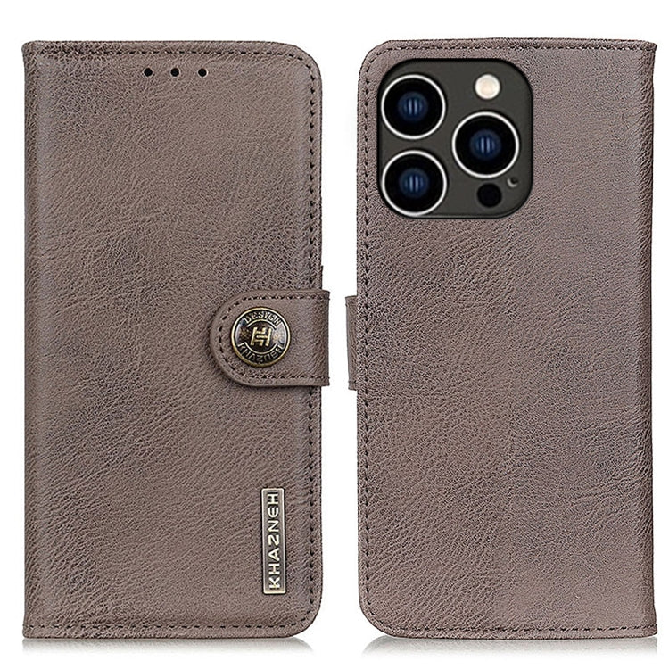 KHAZNEH Cowhide Texture Horizontal Flip Leather Phone Case, For iPhone 16 Pro Max, For iPhone 16 Pro, For iPhone 16 Plus, For iPhone 16, iPhone 16e, For iPhone 15 Pro Max