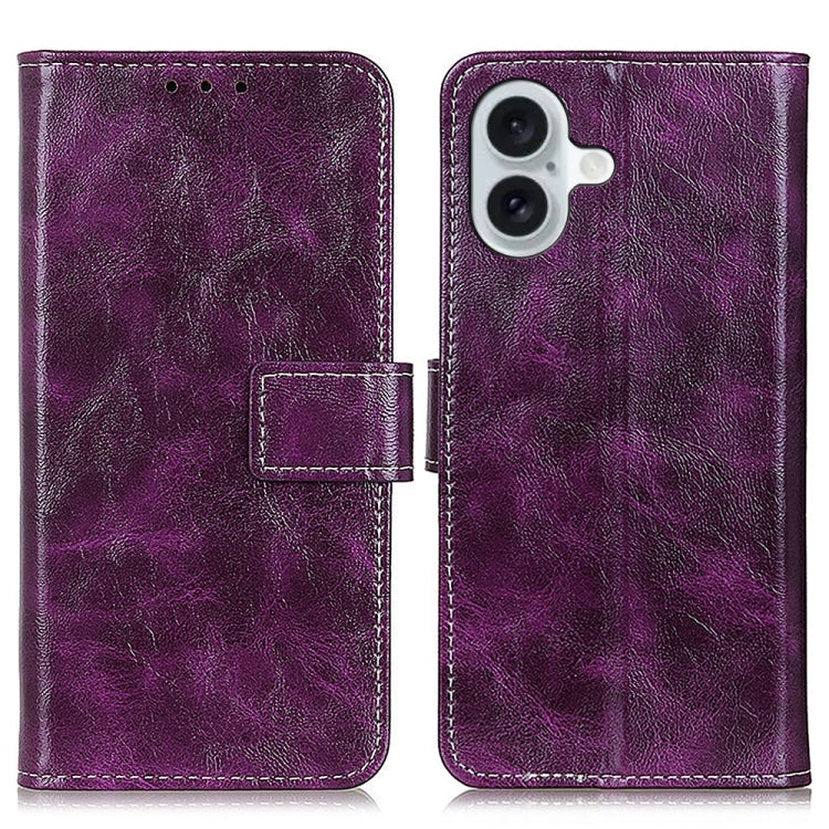 Retro Crazy Horse Texture Horizontal Flip Leather Phone Case, For iPhone 16, For iPhone 15 Pro Max, For iPhone 15 Pro, For iPhone 15 Plus