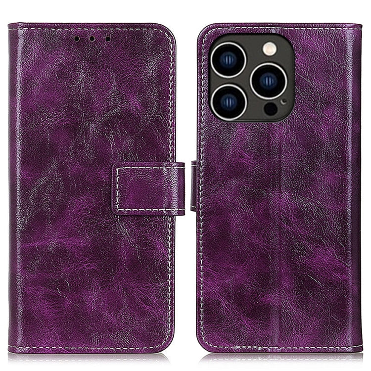 Retro Crazy Horse Texture Horizontal Flip Leather Phone Case, For iPhone Air, For iPhone 16 Pro Max, For iPhone 16 Pro, For iPhone 16 Plus