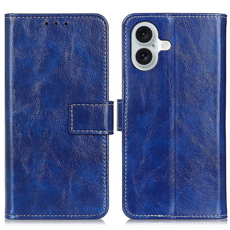 Retro Crazy Horse Texture Horizontal Flip Leather Phone Case, For iPhone 18 Pro / 17 Pro, For iPhone 18 Pro Max / 17 Pro Max, For iPhone 16e / 17e, For iPhone 17