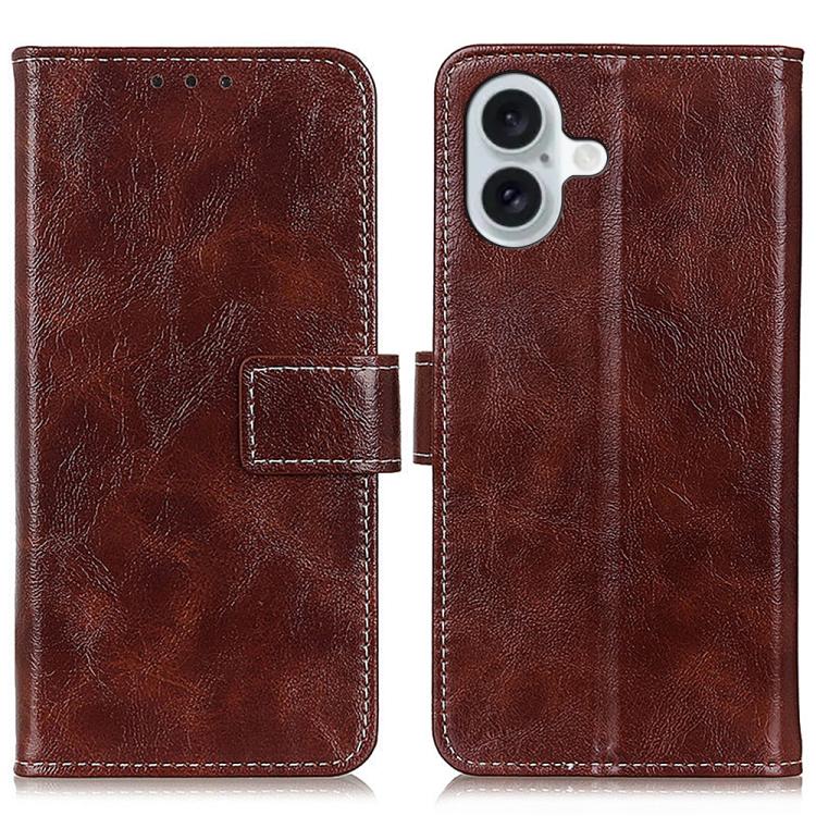 Retro Crazy Horse Texture Horizontal Flip Leather Phone Case, For iPhone 18 Pro / 17 Pro, For iPhone 18 Pro Max / 17 Pro Max, For iPhone 16e / 17e, For iPhone 17